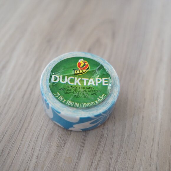 Rare! 5 Mini "Duckling" Duck Tape set Teal Yellow Floral Polkadot Green - Picture 6 of 8